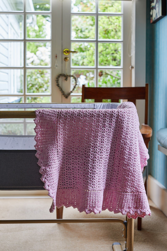 Pink Speckle Heirloom Crocheted Blanket image 0