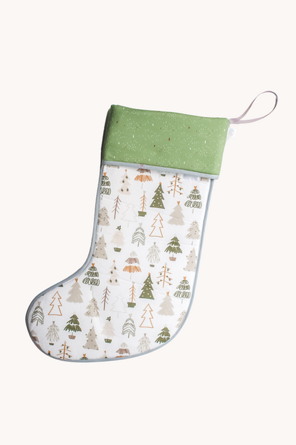 Christmas Trees Green Santa Stocking