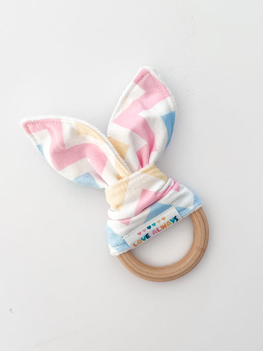 Pastel Chevron Bunny Teether